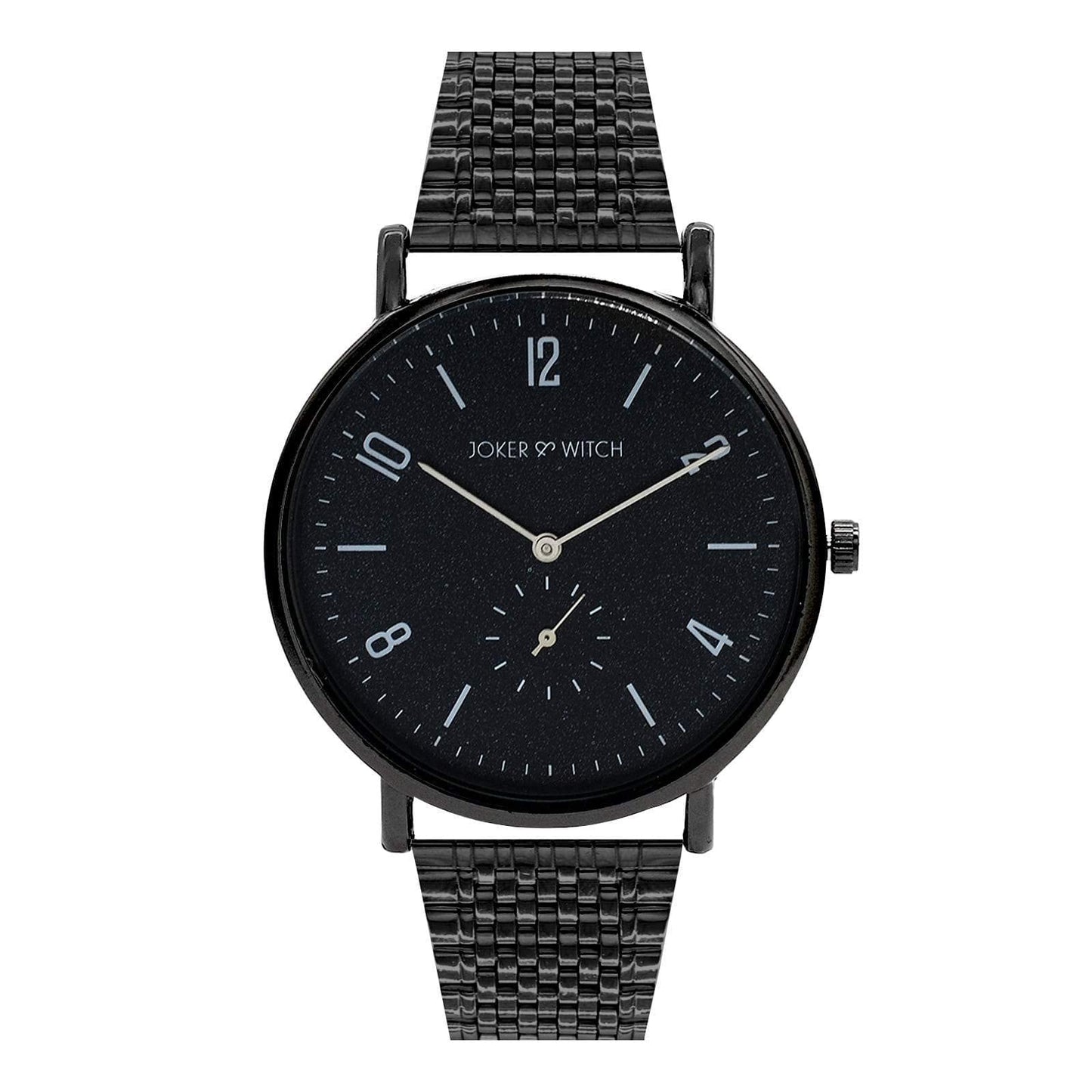 Joker & Witch Noel 40mm Black Dial 20mm Black Stainless Steel Watch for Men