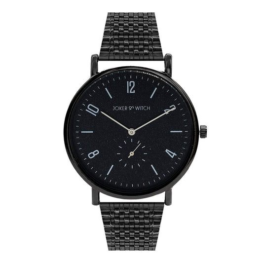Joker & Witch Noel 40mm Black Dial 20mm Black Stainless Steel Watch for Men