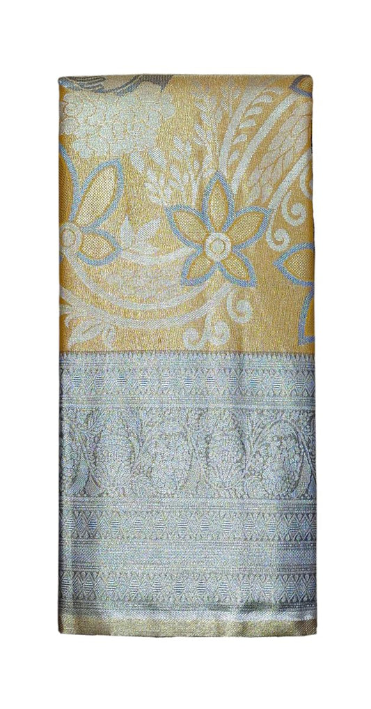 VFCollections Women's Kanchipuram Silk Pure Pattu Sarees With Blouse (VFC662-2)