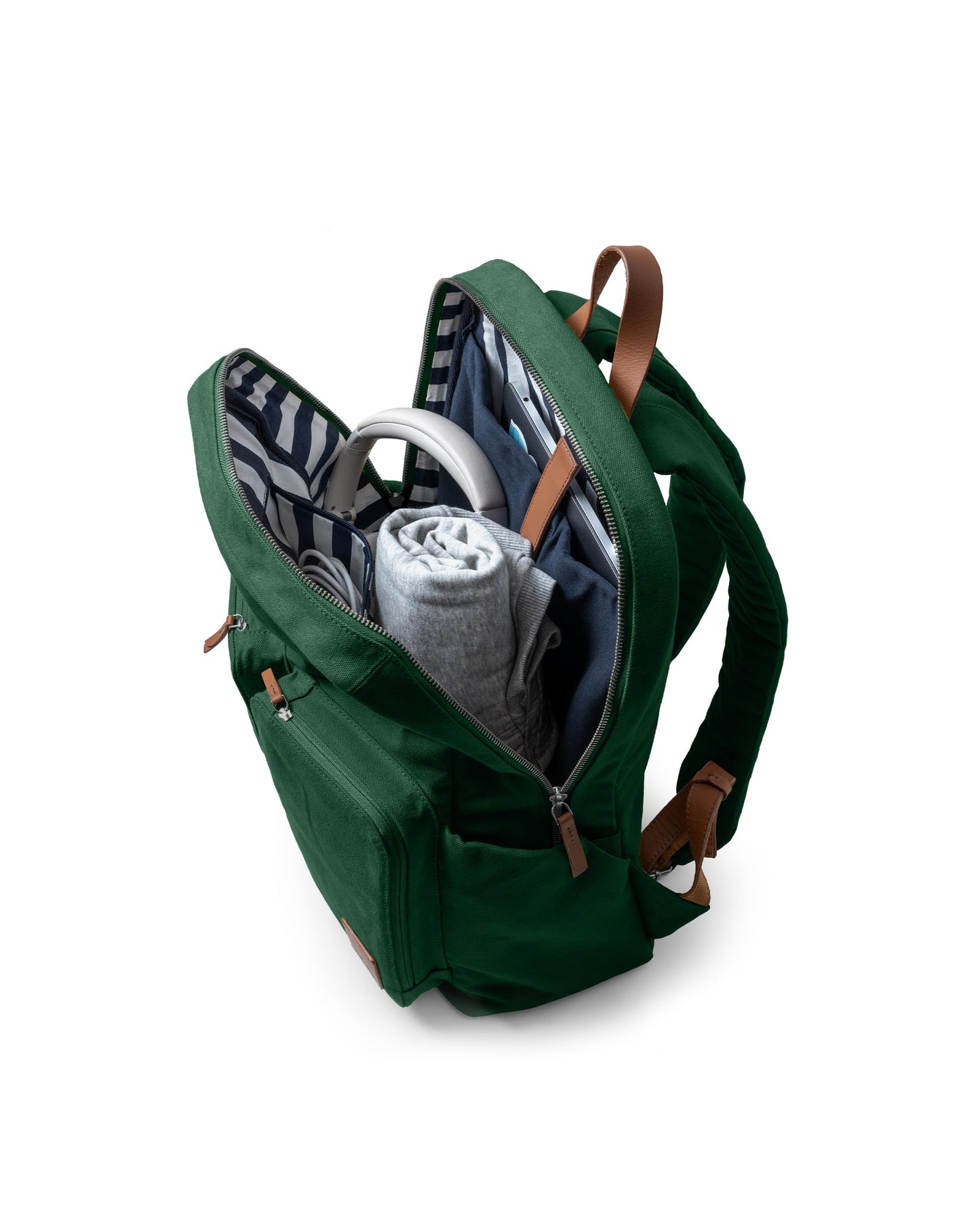 DailyObjects Forest Green Field Backpack| Casual Laptop Bag with Luggage Sleeve | Unisex Travel Backpack | Made of Durable Canvas Material | Zippered Compartments with Pockets