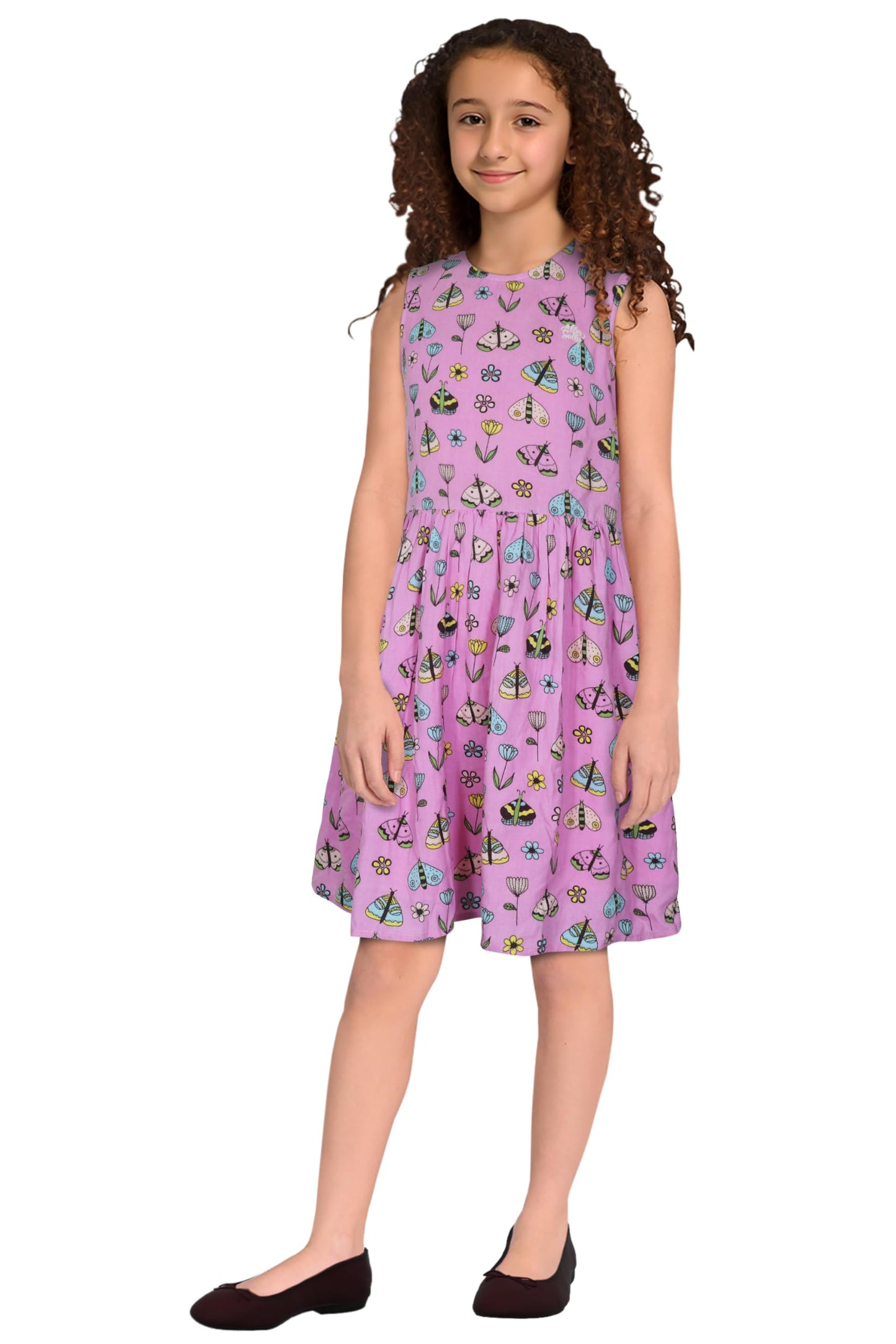 Allen Solly Girl's Viscose Modern Mid-Thigh Length Dress (AGDRCRGF398893_Pink_13 Years-14 Years)