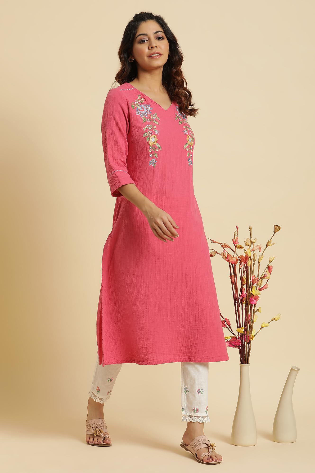 W Cotton Blend Slim Pants for Women | Cotton Blend Slim Pants for Women | Trousers for Women | W for Woman