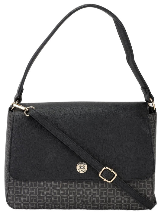 Tommy Hilfiger Logo Black Pvc Tote Bag