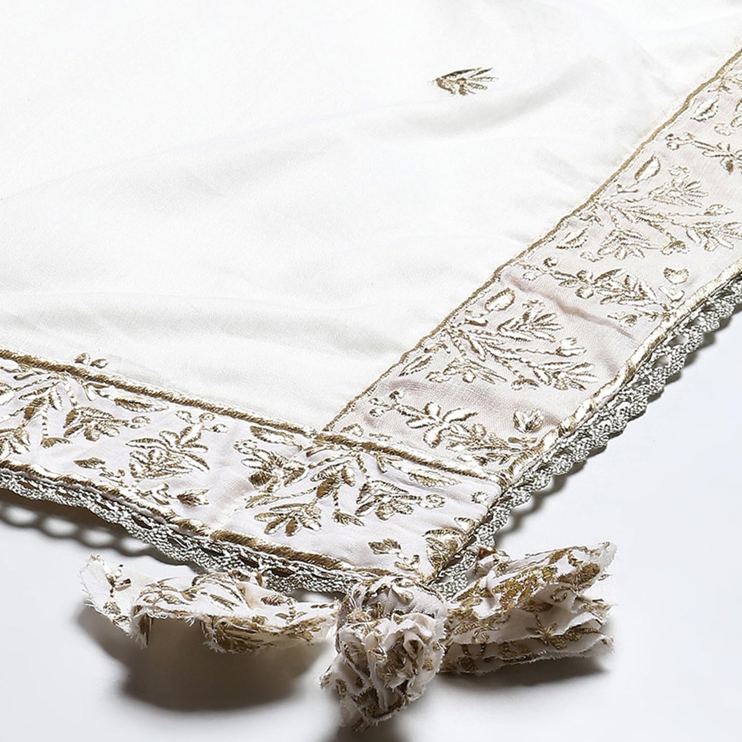 BIBA WOMEN PRINTED RELAXED SALWAR KURTA DUPATTA(SKDKINARI8540_IVORY_40)