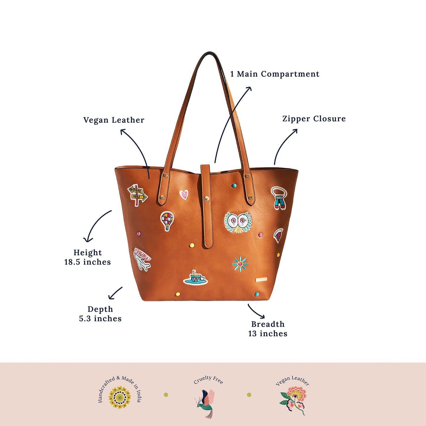 Chumbak Office Tote Bag for Women | Stylish Shoulder Bags for College | Professional Canvas Tote Bag | Laptop-Friendly College Bag