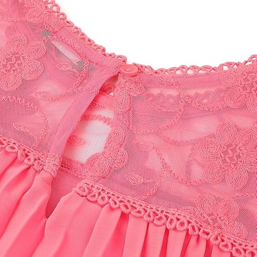 United Colors of Benetton Regular Fit Round Neck Lace Perma Pleat Dress