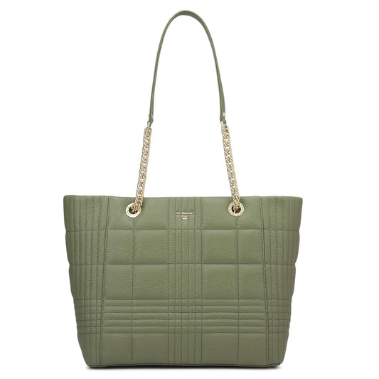 Da Milano Leather Tote Bag for Women - Green