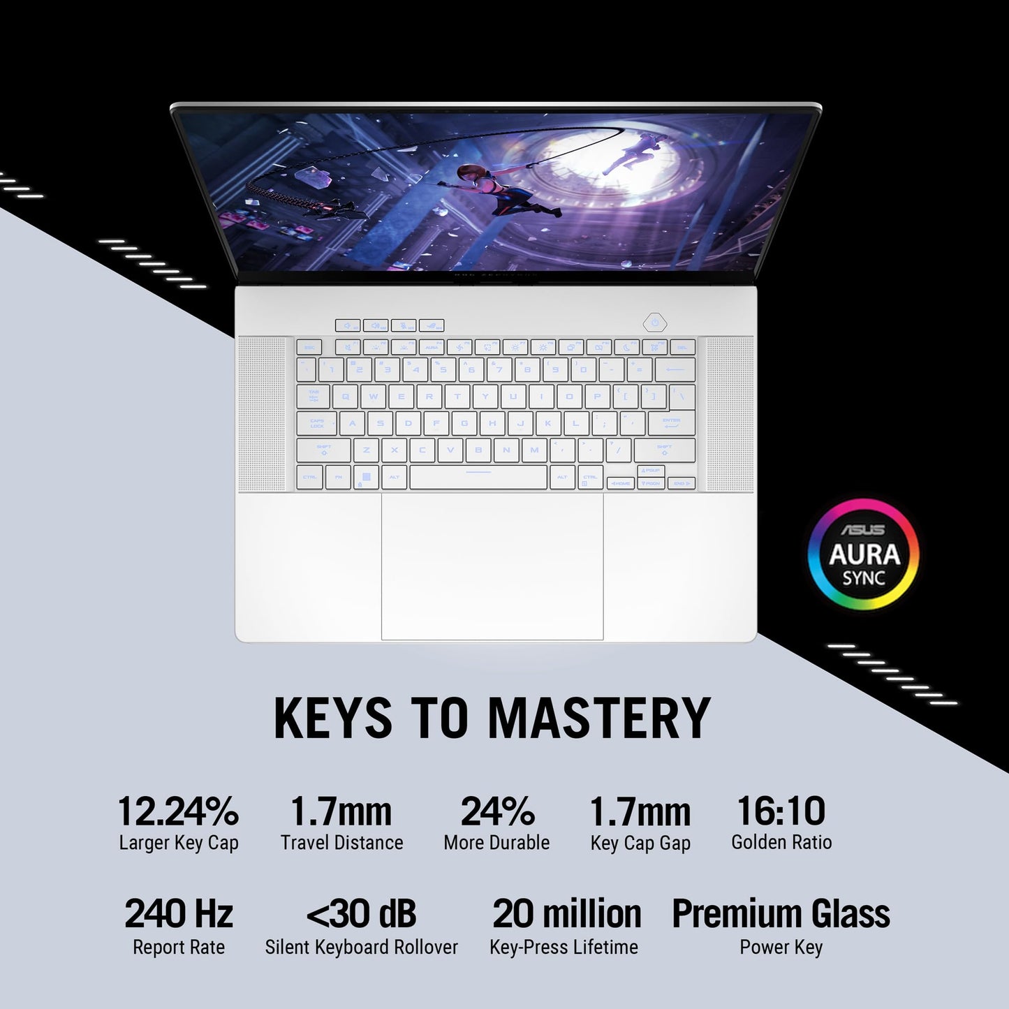 ROG Zephyrus G16, 16 "(40.64cm) 2.5K OLED ROG Nebula Display 240Hz, Ultra 7 155H, Gaming Laptop (16GB LPDDRX/1TB SSD/NVIDIA GeForce RTX 4060 /Win11/Office 2021/Eclipse Grey/1.85 Kg),GU605MV-CO711WS