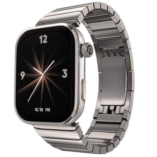 Noise Pro 6 Max Smart Watch:Intelligent AI, Endless AI Watch Faces, AI Companion, 1.96” AMOLED, Stainless Steel Build, Built-in GPS, 5 ATM, EN2 Processor, for iOS & Android(Pure Titanium)