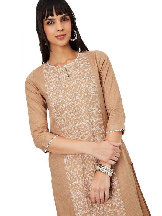 Max Women's Cotton Blend Regular Fit Regular Kurta