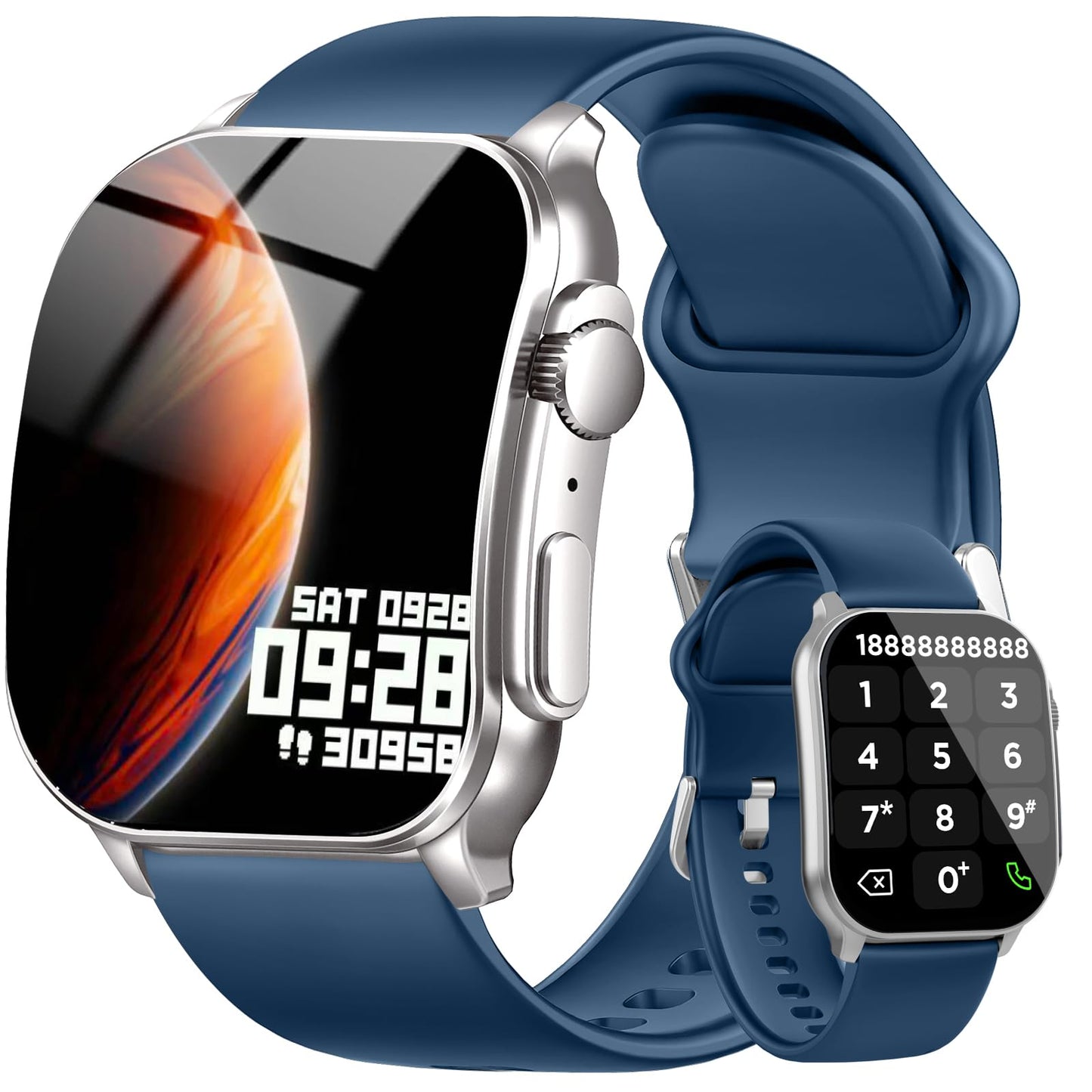 Cillso Smart Watch, 2.01''HD Smart Watch for Women Men, 110+ Sport Modes, Bluetooth Answer/Calls, IP68 Waterproof, Fitness Tracker, Fit for Android and iPhone, Blue