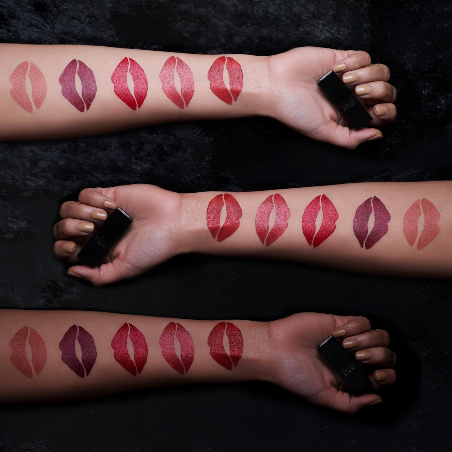 RENEE Crème Mini Lipstick Combo Pack of 5-1.65gm Each, Long Lasting Creamy Finish - Enriched With Jojoba Oil, Keeps Lips Hydrated & Nourished, Travel Friendly