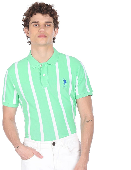 U.S. POLO ASSN. Men's Slim T-Shirt (USTSH0755_LT. Green S)