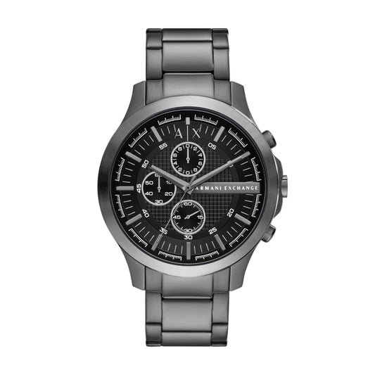 Armani Exchange Stainless Steel Analog Black Dial Men's Watch-Ax2454, Band Color:Grey