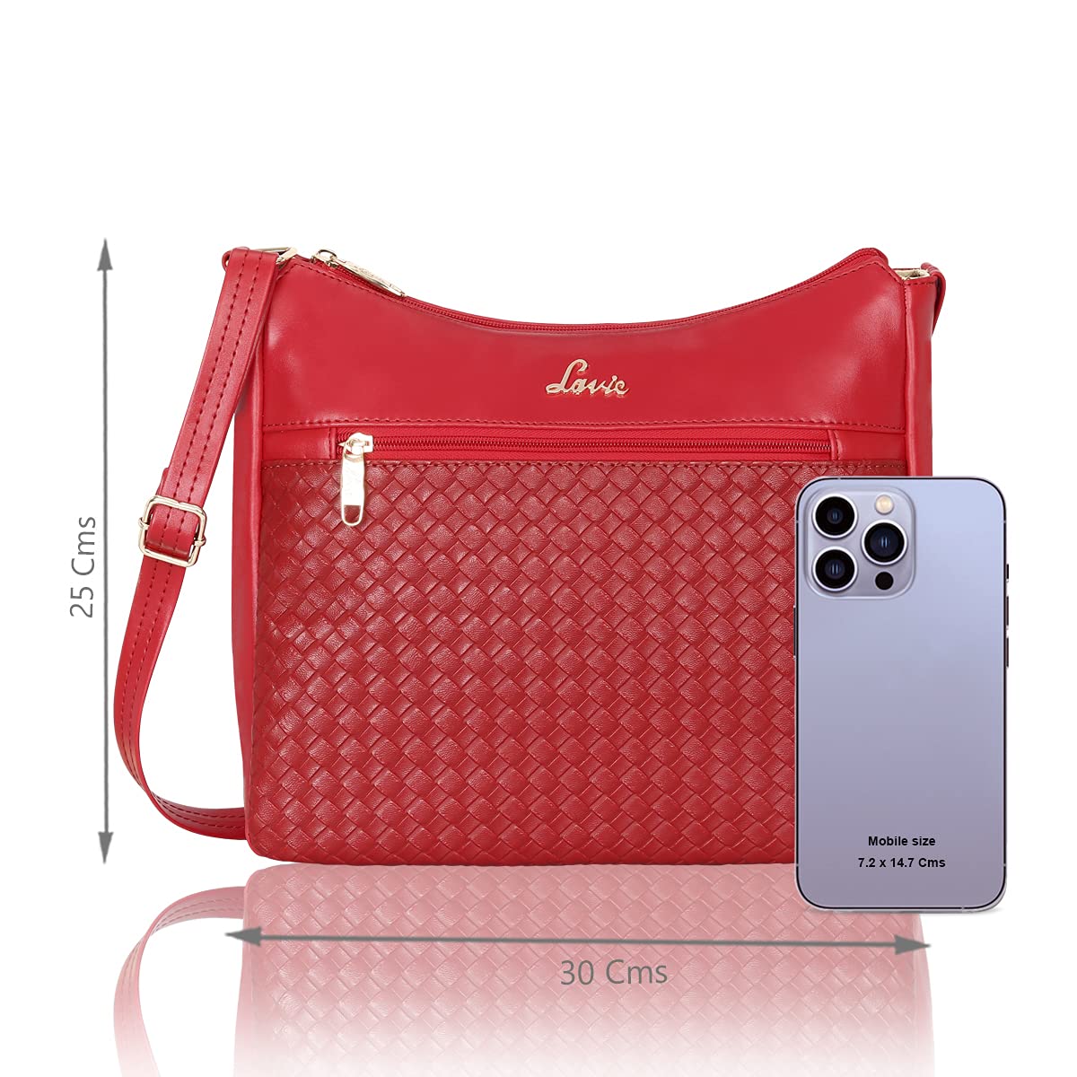 Lavie Women's Dome Textured Sling Bag | Ladies Purse Handbag | Detachable Crossbody Sling Strap
