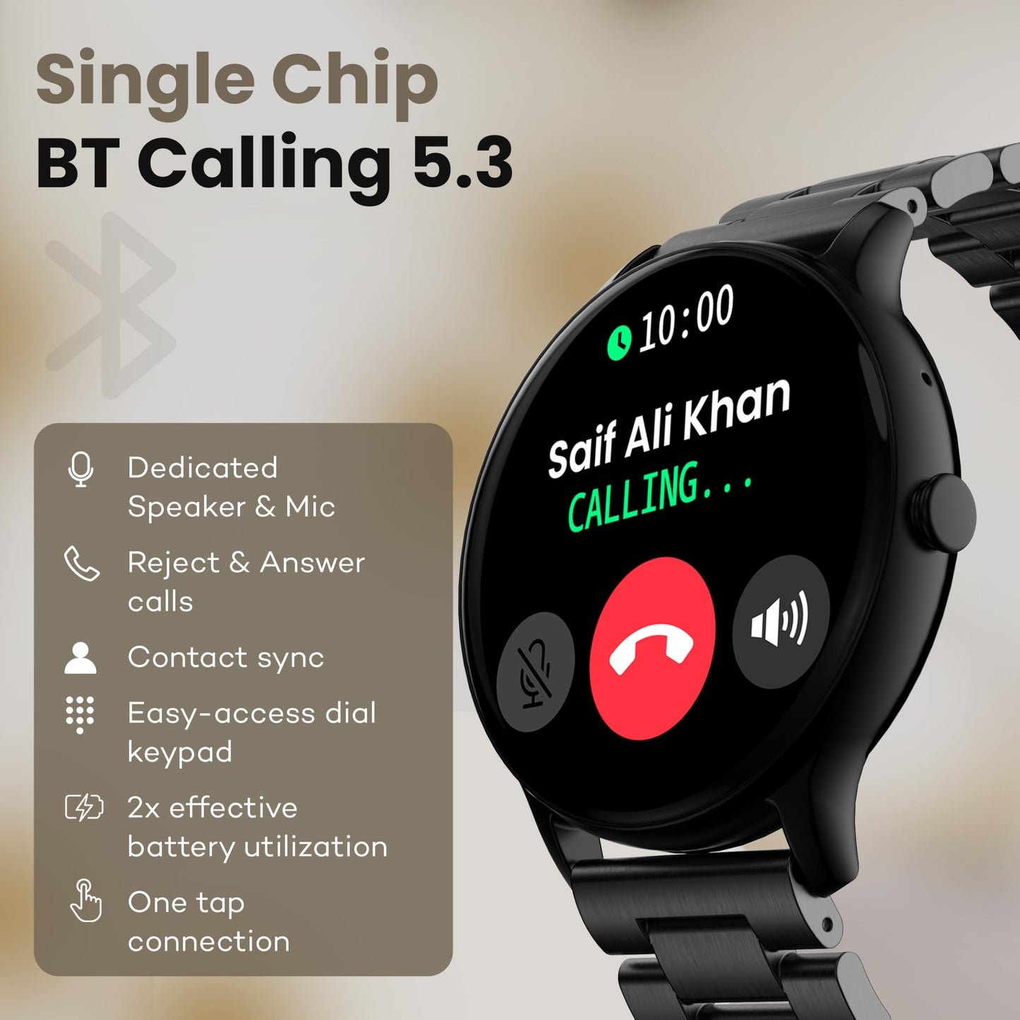 Boult Newly Launched Dire Smartwatch 1.38'' 2.5D Curved HD Display, BT Calling, 500 Nits Brightness, IP67, 250+ Watchfaces, 120+ Sports Modes, AI Voice Assistant, SpO2 Monitoring (Metal Black)