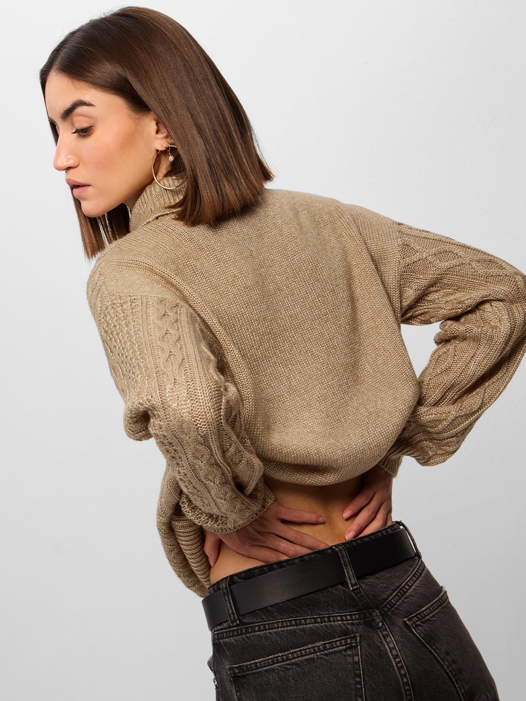 The Souled Store Originals : Champagne Women Oversized Sweater