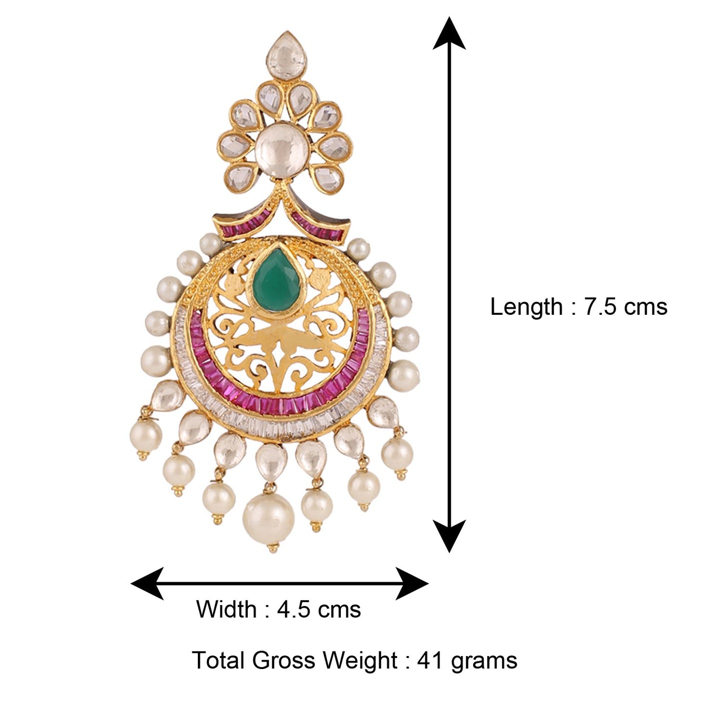 Swasti Jewels Bollywood style Colourful Pearls Chand Bali Earrings for Women