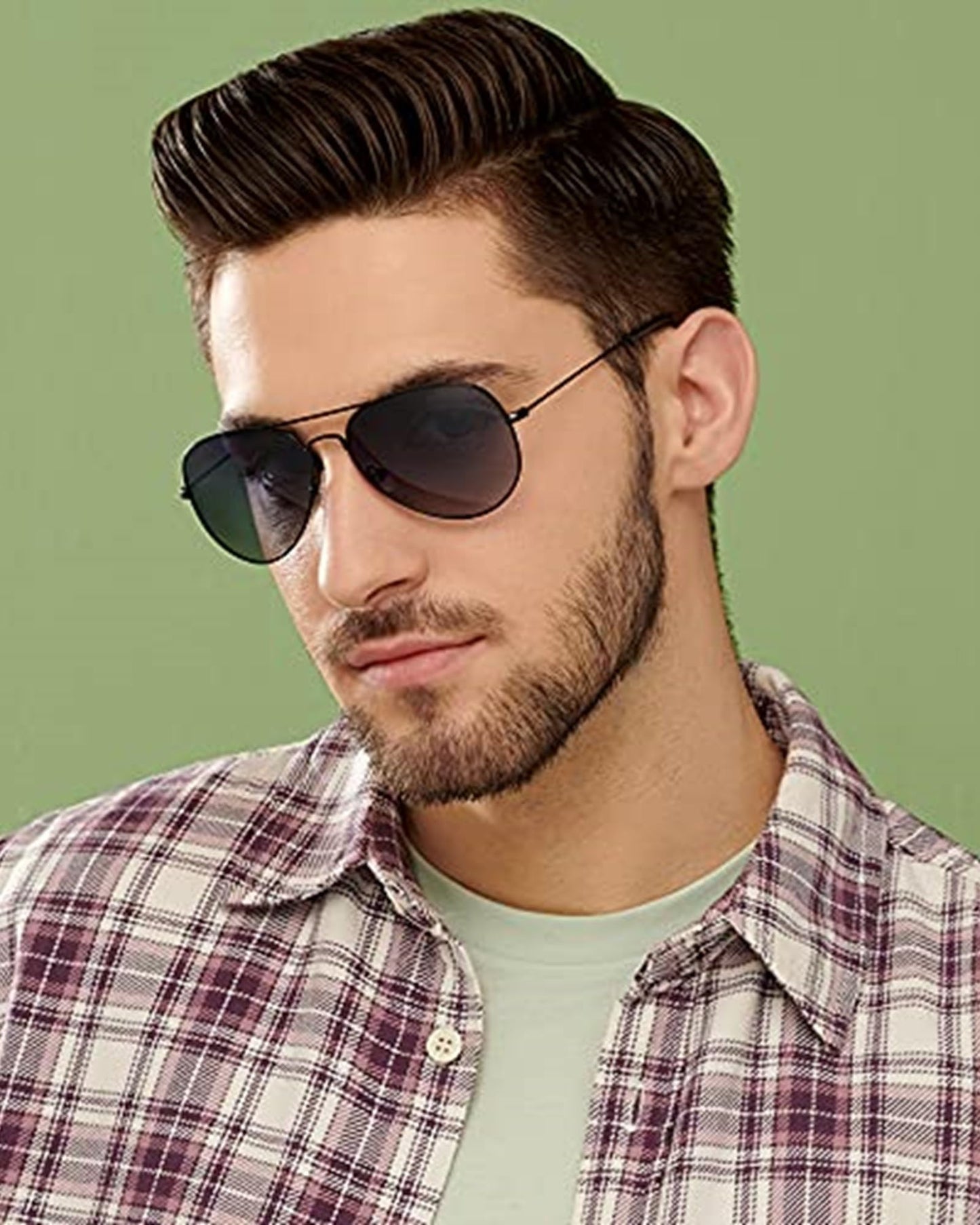 VINCENT CHASE EYEWEAR By Lenskart | Full Rim Aviator | Polarized & 100% UV Protected Sunglasses | Men & Women | Medium | VC 5158/P Black Frame, Lens Gradient Blue- Pack of 1