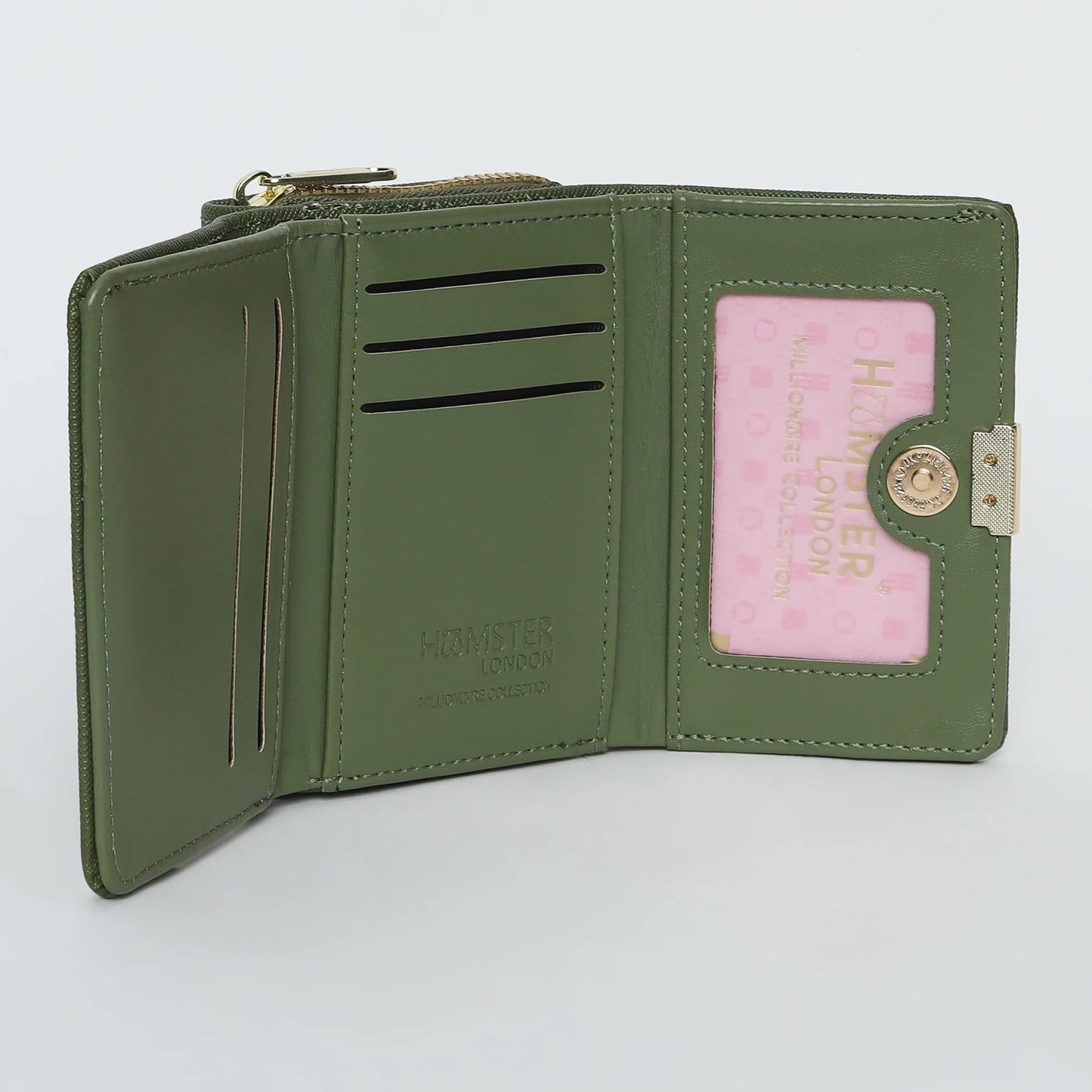 HAMSTER London Millionaire Victoria Bifold Wallet - Green