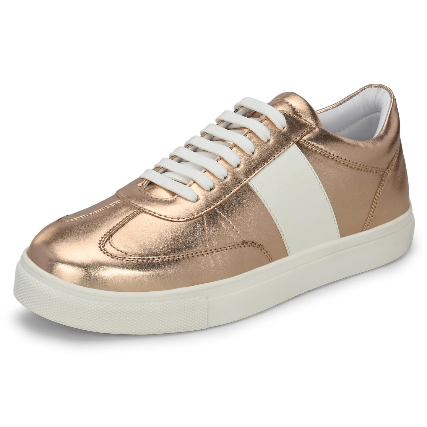 Centrino Women Casual Sneaker | Ultra Soft Cushion | Trendy & Lightweight Design | Low Top Flat Sole | Colorblock Sneakers | White Sneakers Girl Shoes 7616-19