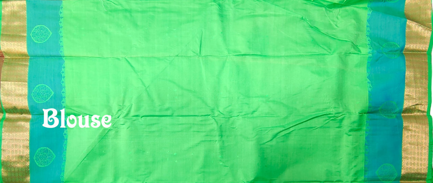 VFCollections Women's Kanchipuram Silk Pure Pattu Sarees With Blouse (VFC521-1)