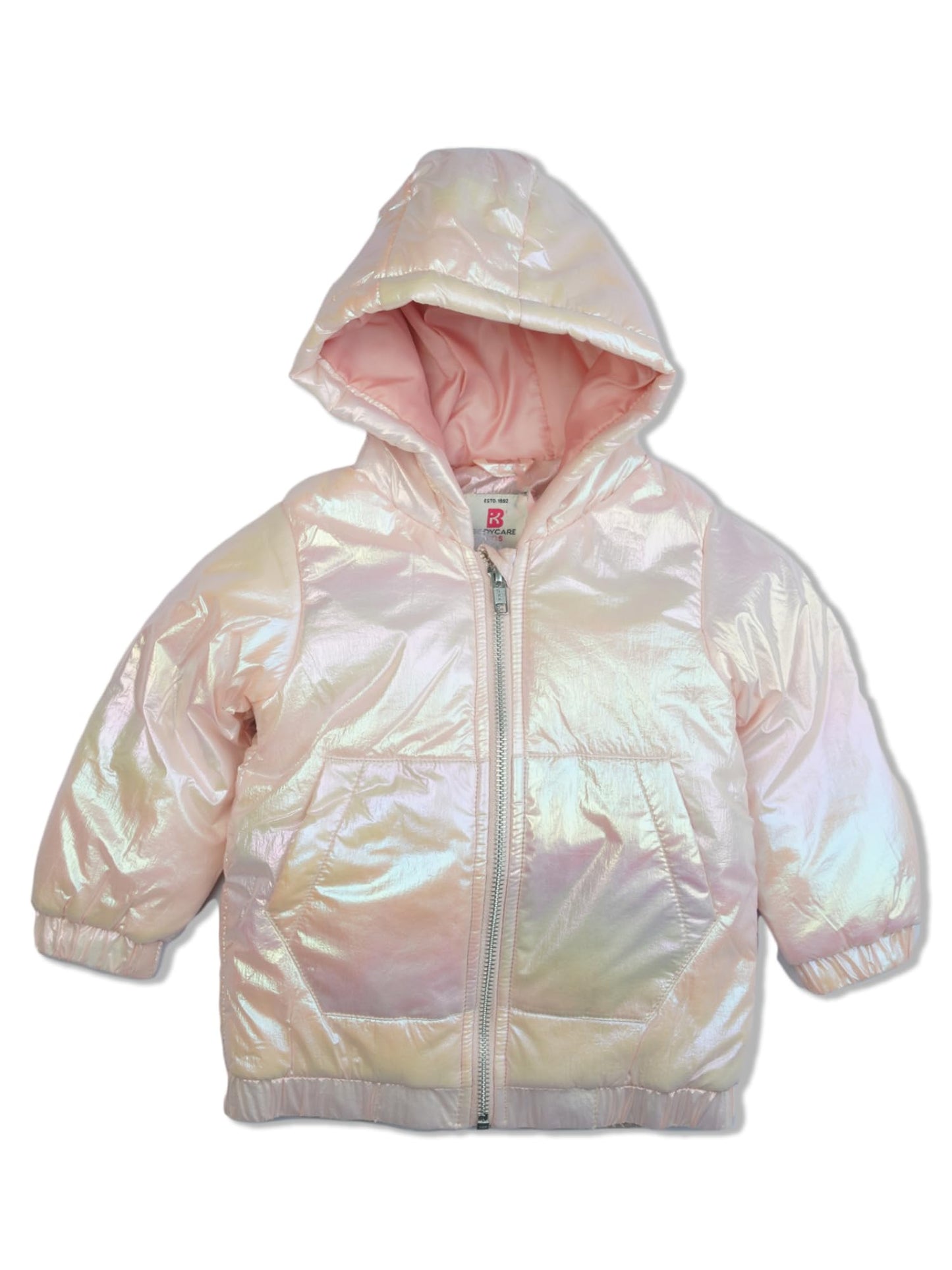BODYCARE Girls Polyester Standard Length Quilted Winter Jacket| Full Sleeves| Hooded| Pink (2-3Y)