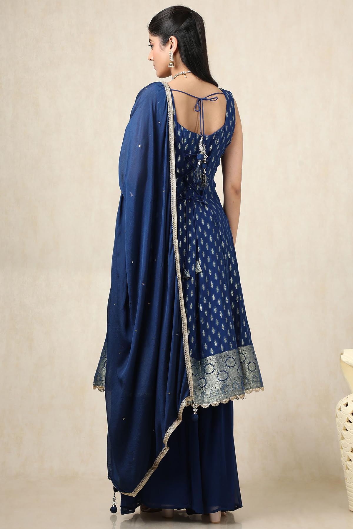 Soch Women's Brocade Salwar Suit Set (OWS5CD21594_Blue