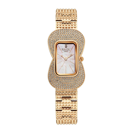 Titan Raga Glimmers Quartz Pink Shaped Dial Women's Watch | Water Resistant Watch | Watches for Women Analog - 95340WM01F