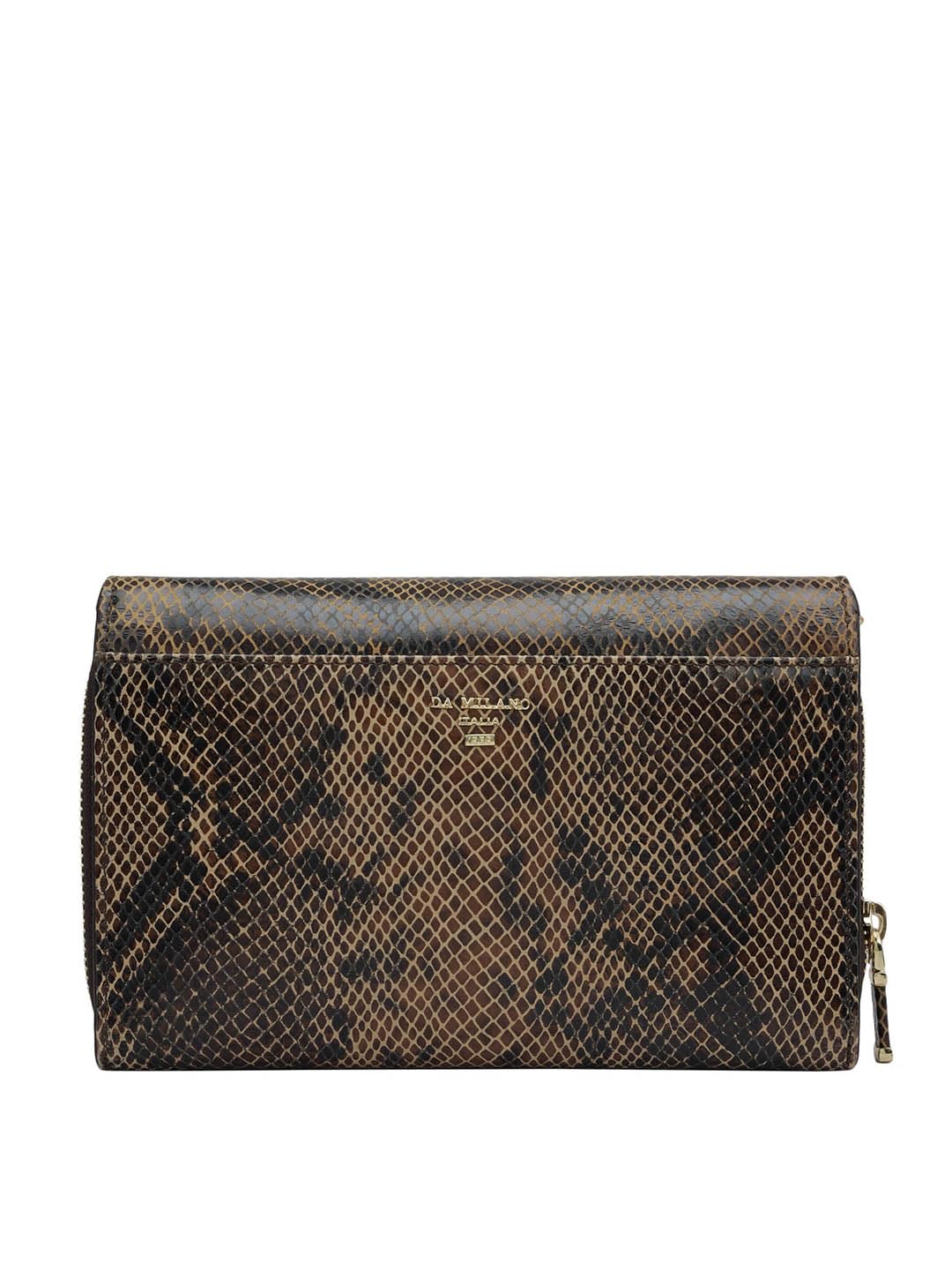Da Milano Genuine Leather Brown Women Sling Wallet (10014A)
