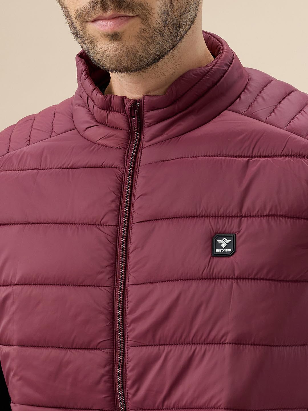 Status Quo Mens Solid Padded Sleeveless Mock Collar Regular Fit Jacket