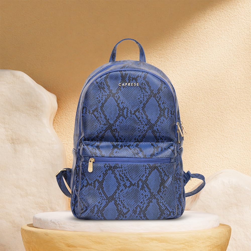 Caprese Cosmos Casual Backpack, Medium | Fashion Backpack for Women with Adjustable Strap & Secure Zip Closure | Spacious, Versatile for Everyday Outings and Travel (Blue)