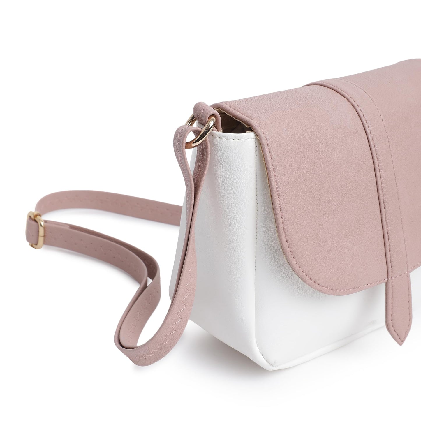 Fastrack Classic Sling Bag for Women | Stylish Crossbody Bag for Girls, Ladies, Women | Spacious, Two-Toned Bag Made of Faux Leather (Powder Pink)