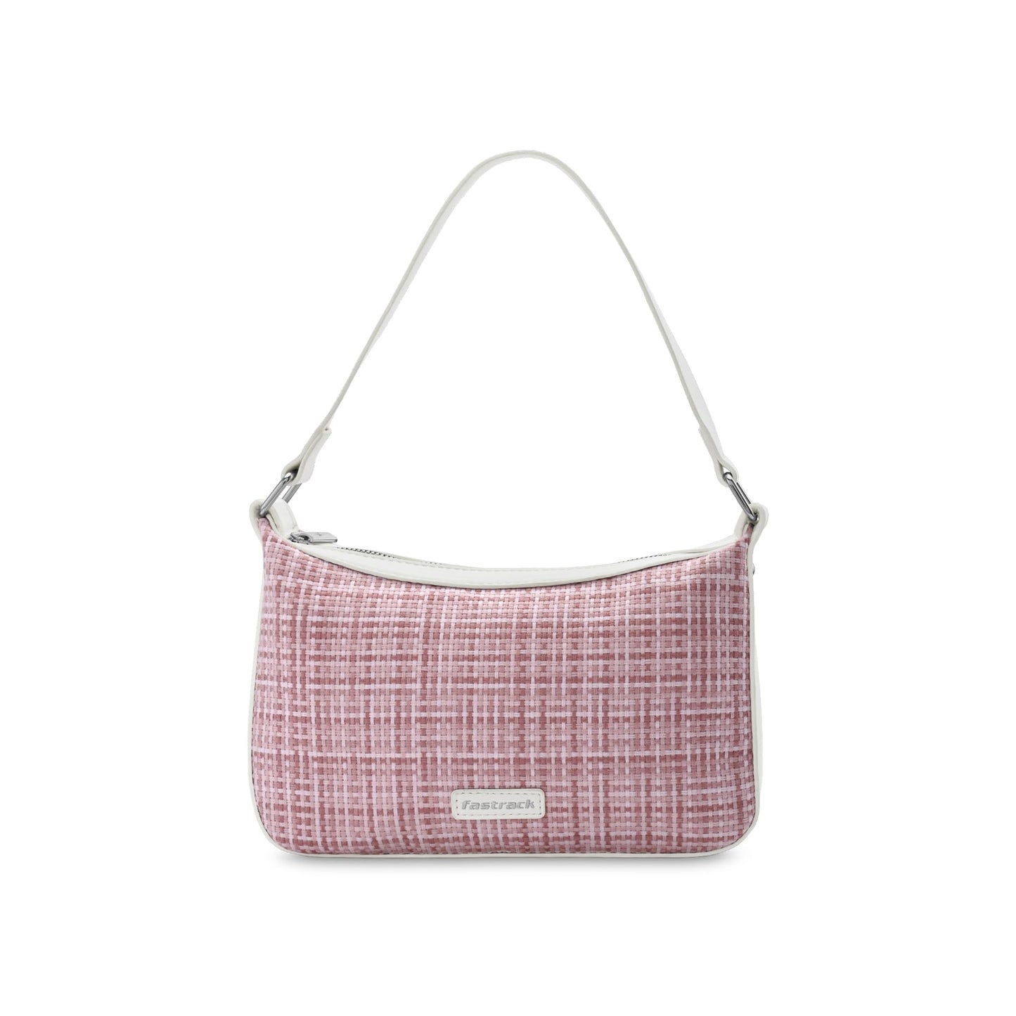 Fastrack Women's Basketweave Shoulder Bag | Top Zip Closure, Comfortable Shoulder Straps, Inner Utility Pockets | Textured Fabric Bag | 6 Months Warranty