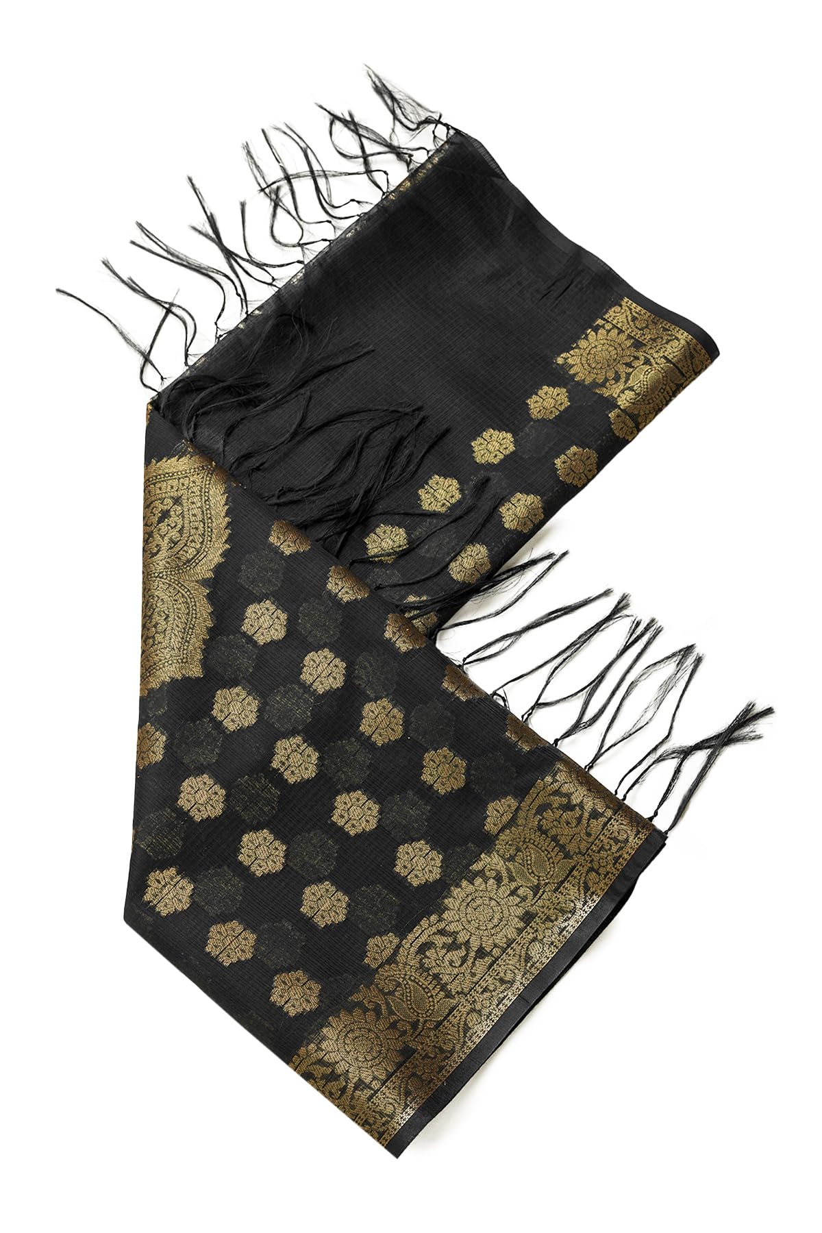 Soch Womens Black Polyester Zari Woven Dupatta