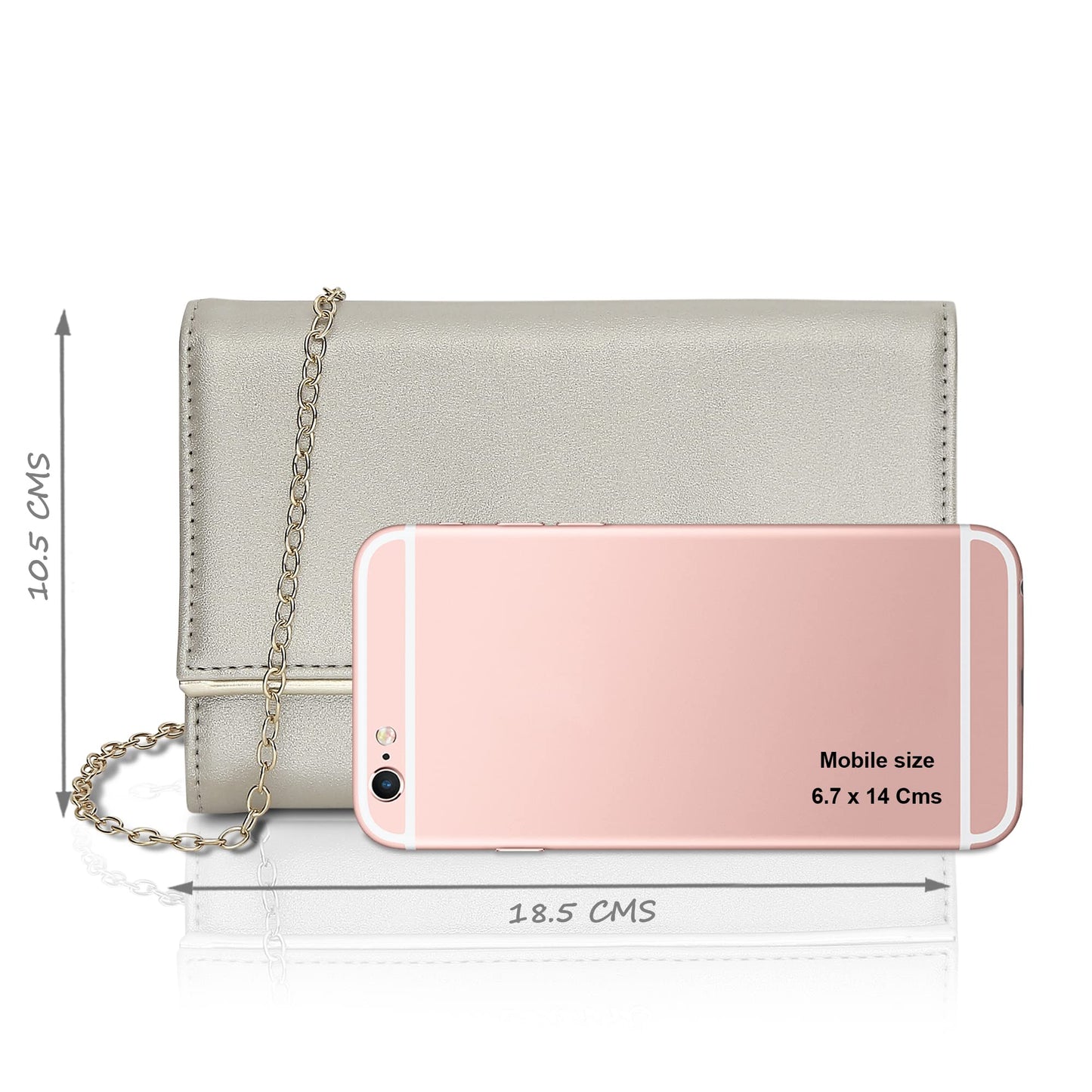 Lavie Women's Small Framed Foldover Clutch | Detachable Chain Sling Strap | Ladies Purse Wallet