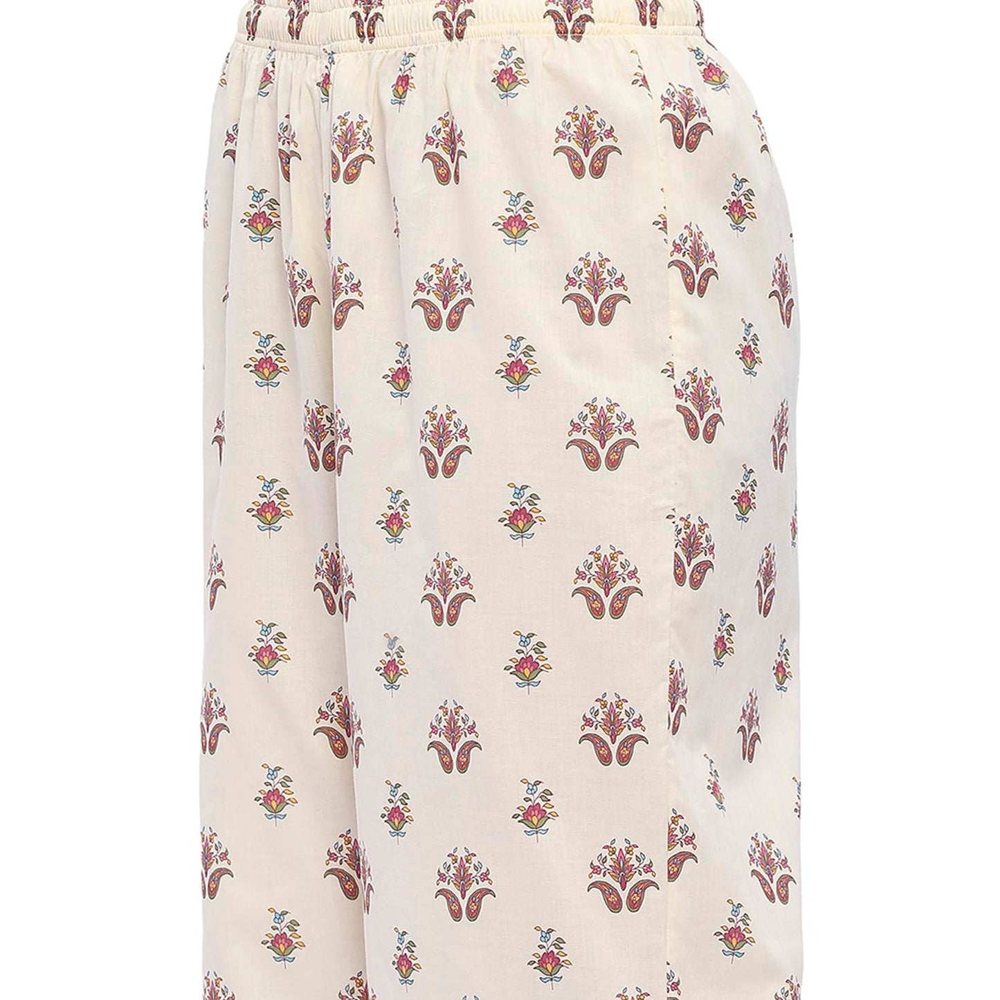 BIBA Women's Beige Pure Cotton Printed Straight Kurta Sets_36