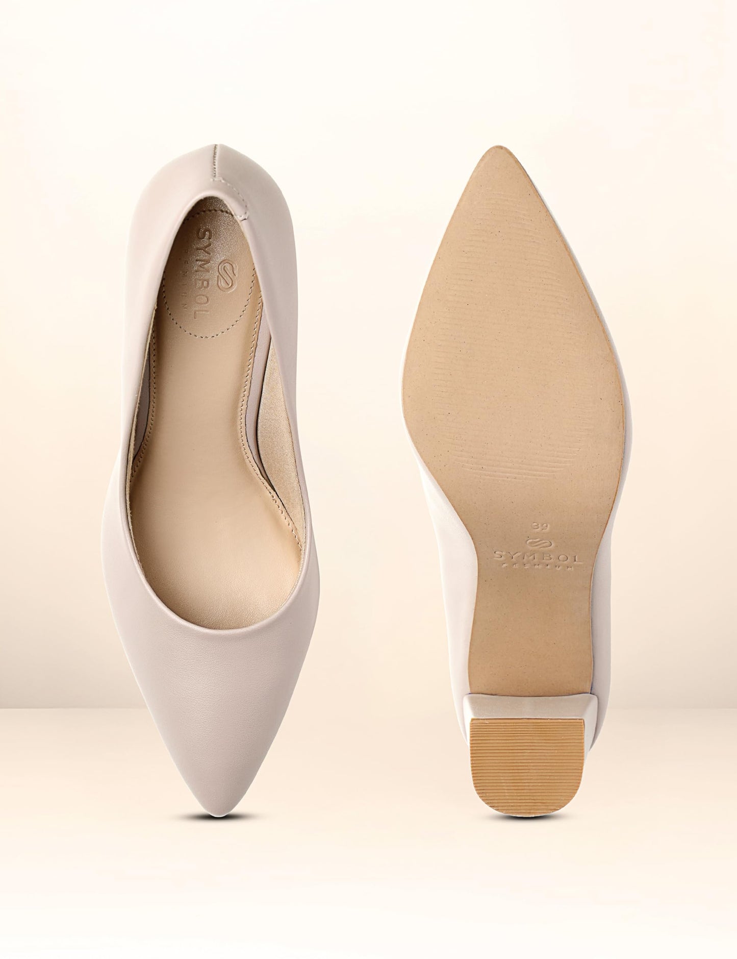 Symbol Premium Women's Block Heel Fawn Pumps_7 UK (AZ-SPW-FTW-PU03)