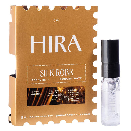 HIRA Silk Robe Concentrate for Women | Pocket-Friendly | Long-Lasting Fragrance | Travel-Friendly | Cognac & Vanilla Notes | 5ml Eau de Parfum | Minimal Sprays, Maximum Impact