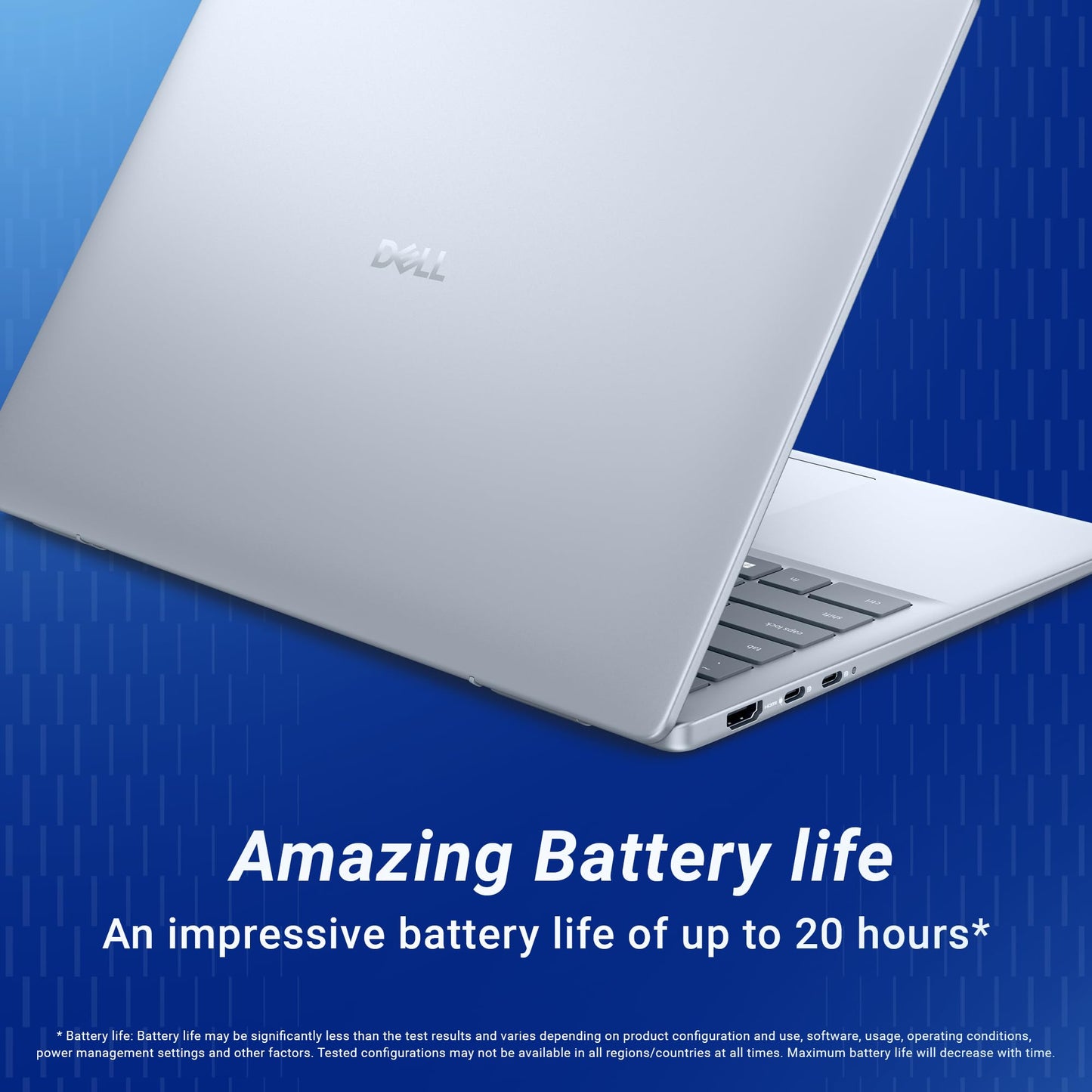 Dell 14, AMD Ryzen AI R7-350 Processor, 16GB LPDDR5X RAM, 1TBSSD, FHD Plus 14"/35.56cm, Win 11+Office H&S 2024, Ice Blue, 1.52Kg, 300Nits Display,AMD Radeon Graphics, Backlit+FPS KB, AI Powered Laptop