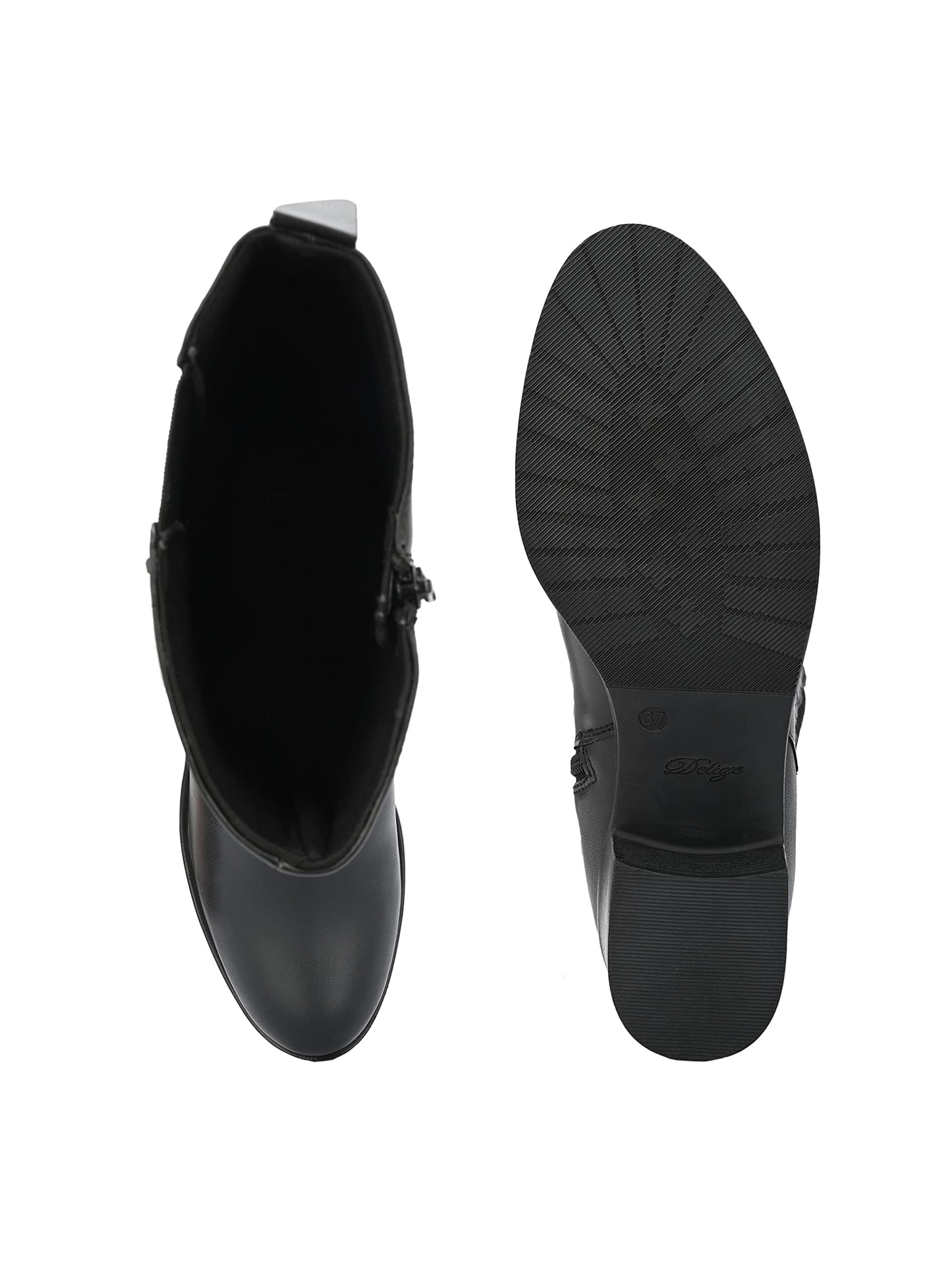 Delize Womens Tan/Black Knee Boots