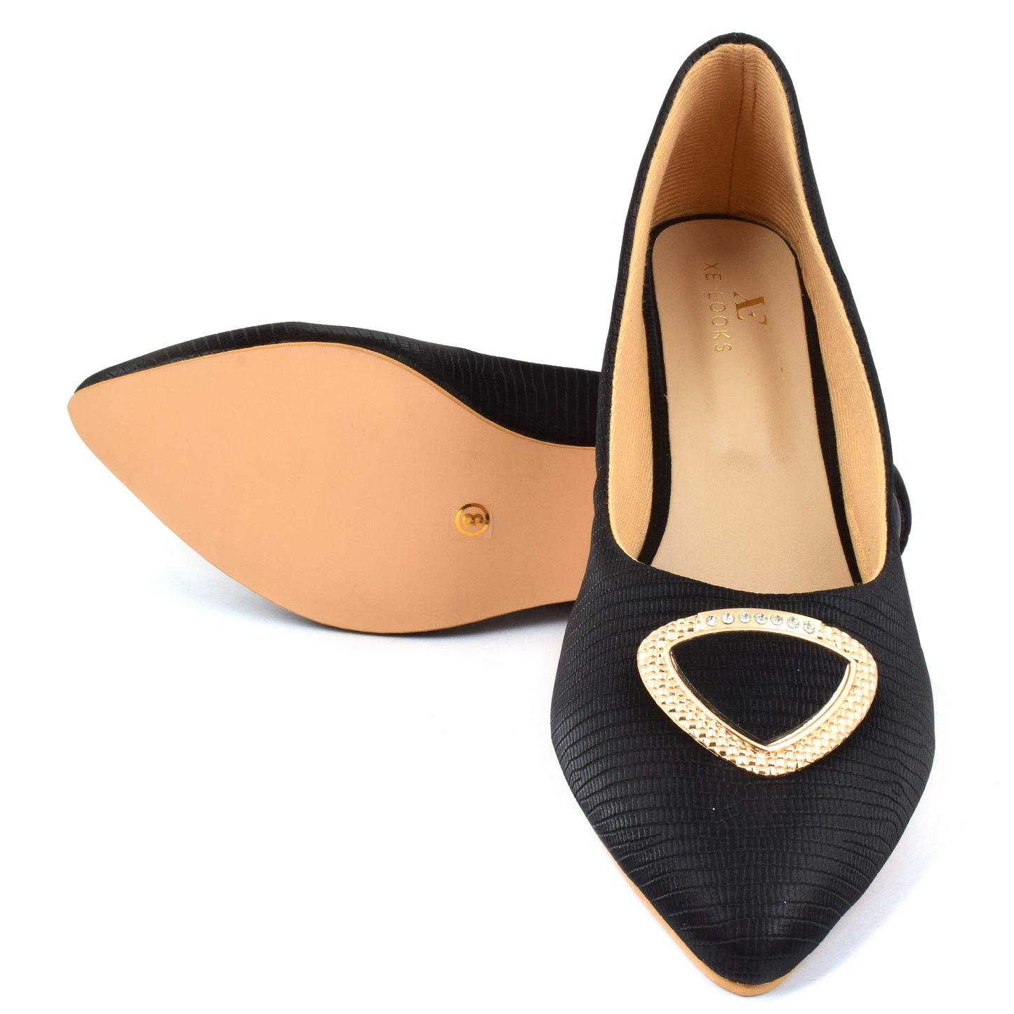 XE Looks Black Pencil Heel Fashion & Trendy Bellies for Women UK-8