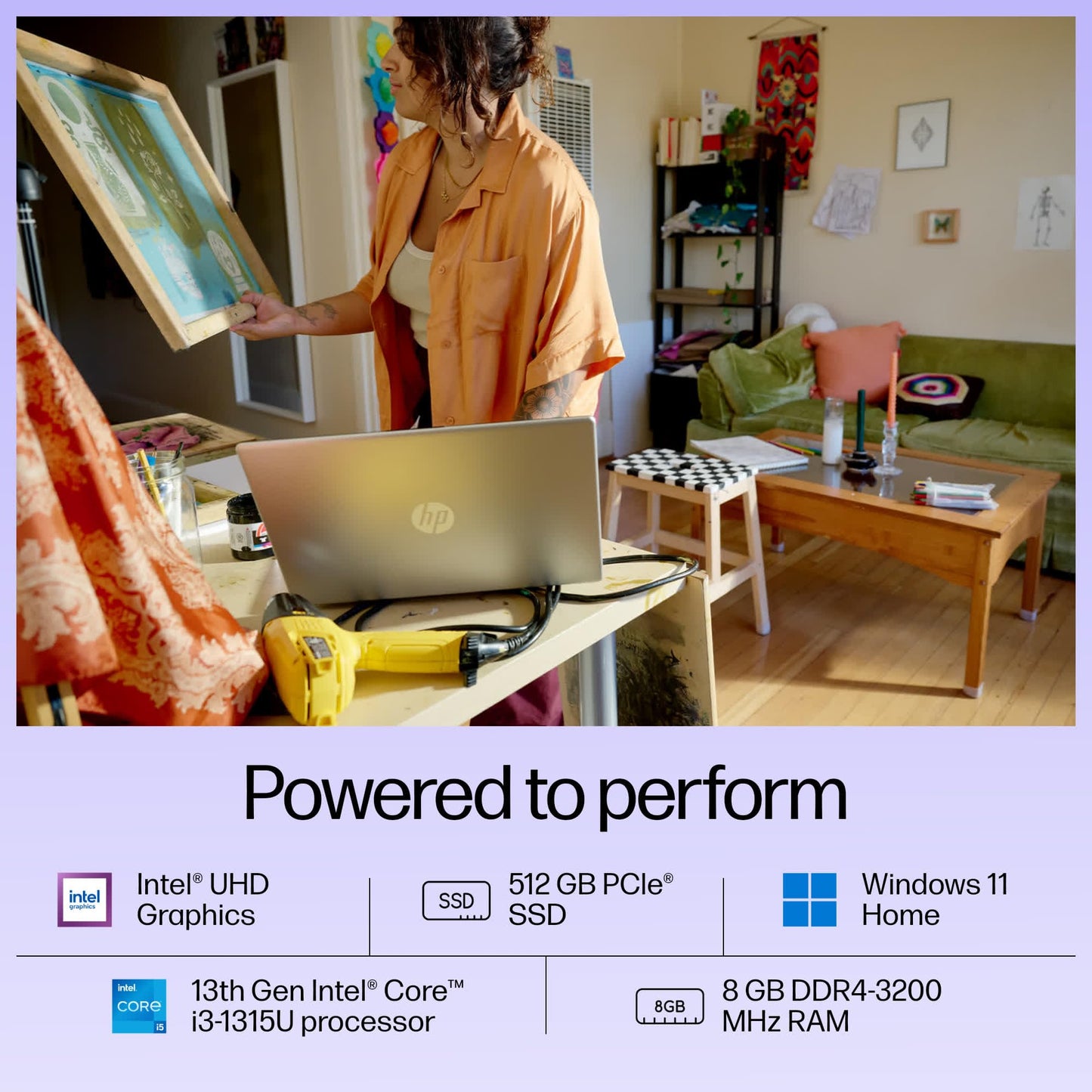 HP 15, 13th Gen Intel Core i3-1315U, 8GB DDR4, 512GB SSD, (Win 11, Office 21, Grey, 1.59kg), Anti-Glare, Micro-Edge,15.6-inch(39.6cm), FHD Laptop, Intel UHD Graphics, 1080p FHD Camera, fd0006TU