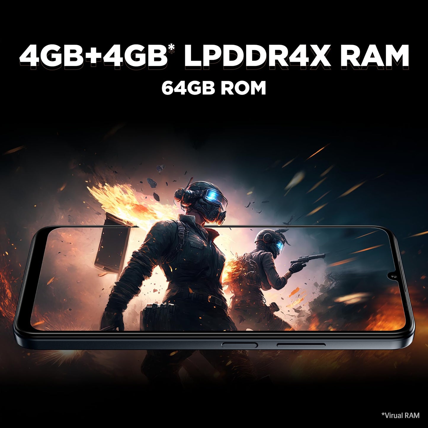 Lava Bold N1 (Sparkling Ivory, 4 GB RAM, 64 GB Storage)| 6.75" (90 Hz) HD+ Display | 13MP AI Dual Rear Camera | 5000 mAh Battery | Secure Face Unlock | Fingerprint Reader | Charger & Phone-Case in Box