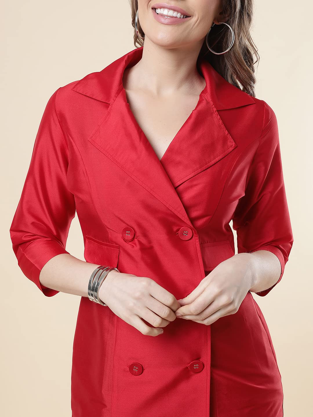 A.T.U.N. (ALL THINGS UBER NICE) Women's Blazer Dress Red
