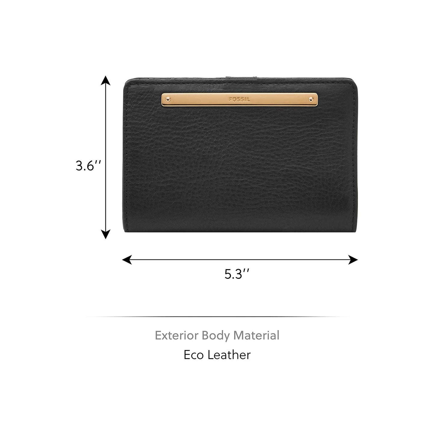 Fossil Mens Leather Liza Black Card Case Wallet Sl7986G001