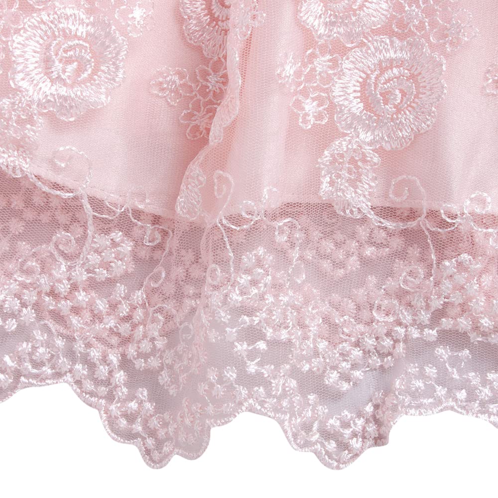 Hopscotch Girls Sleeveless Embellished Party Dress in Peach Color for Ages 2-3 Years