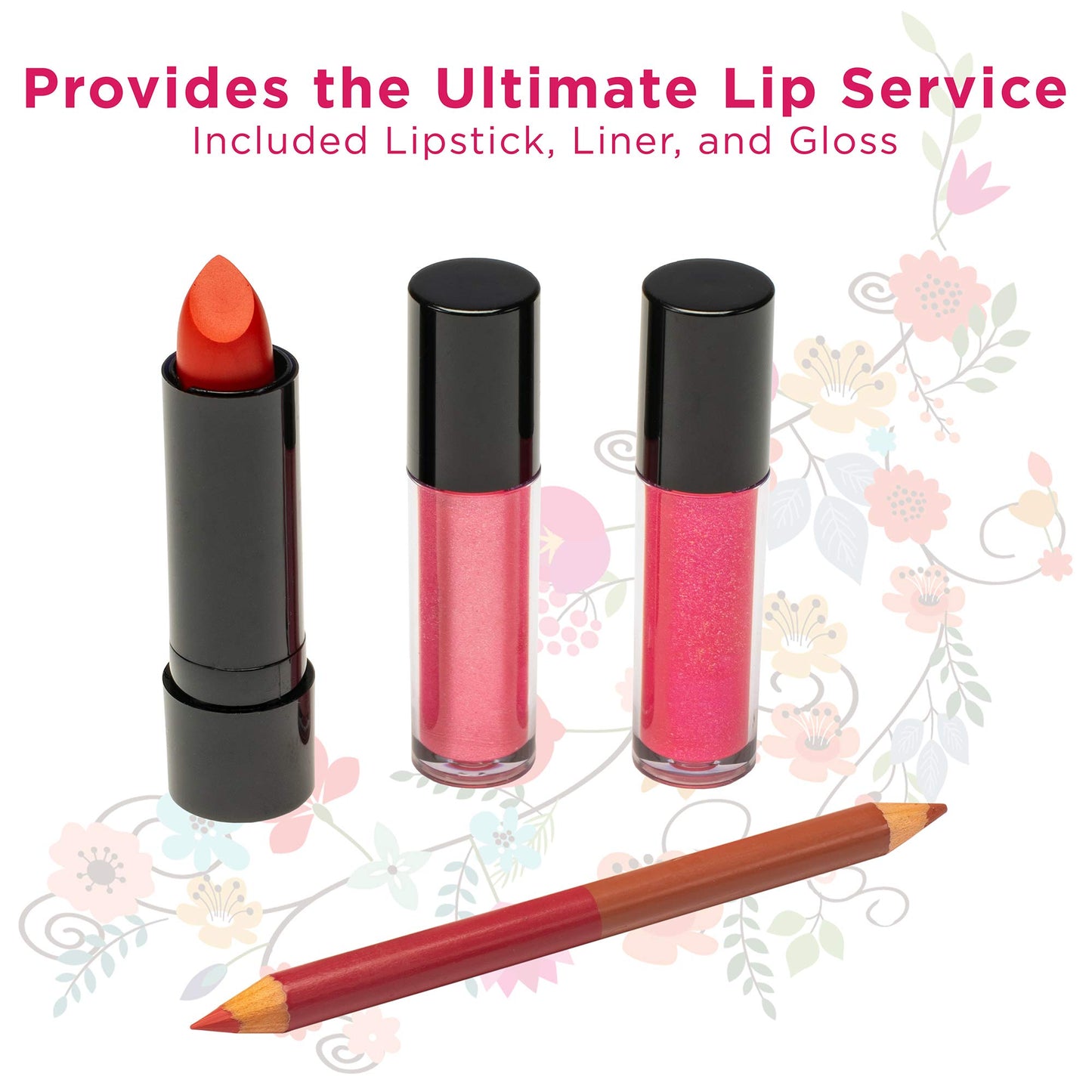 Vokai Makeup Kit Gift Set - Travel Case 41 Eye Shadows 4 Blushes 5 Bronzers 7 Body Glitters 1 Lip Liner Pencil 1 Eye Liner Pencil 2 Lip Gloss Wands 1 Lipstick 5 Concealers 1 Brow Wax 1 Mirror