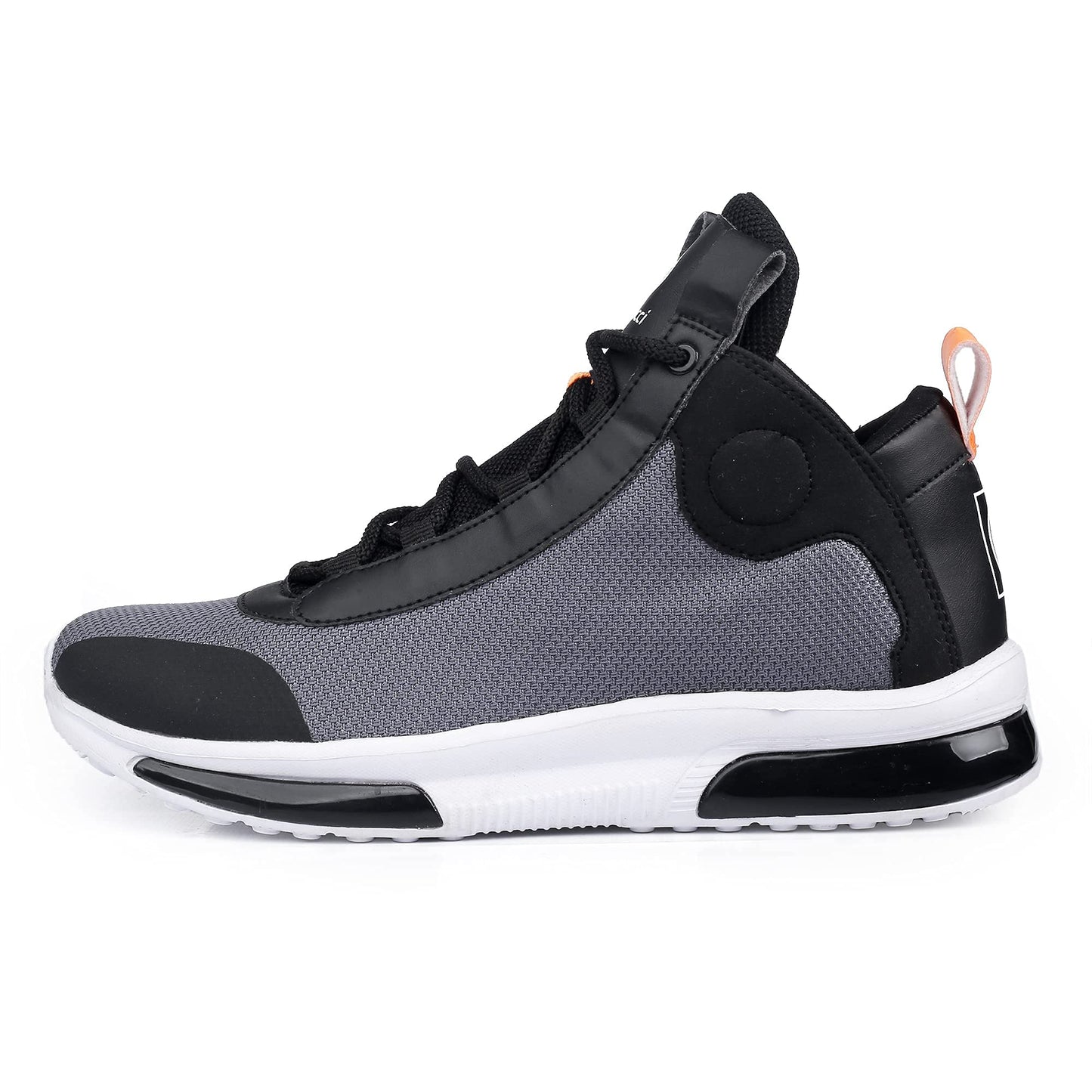 Bacca Bucci® Superstar Men Fashion Hi Top Sneakers/Street Wear with Dual Air Cushion Rubber Outsole for Swag, Travel, Parties, Dancing, Dating, Streets & Fun - Grey, Size UK6