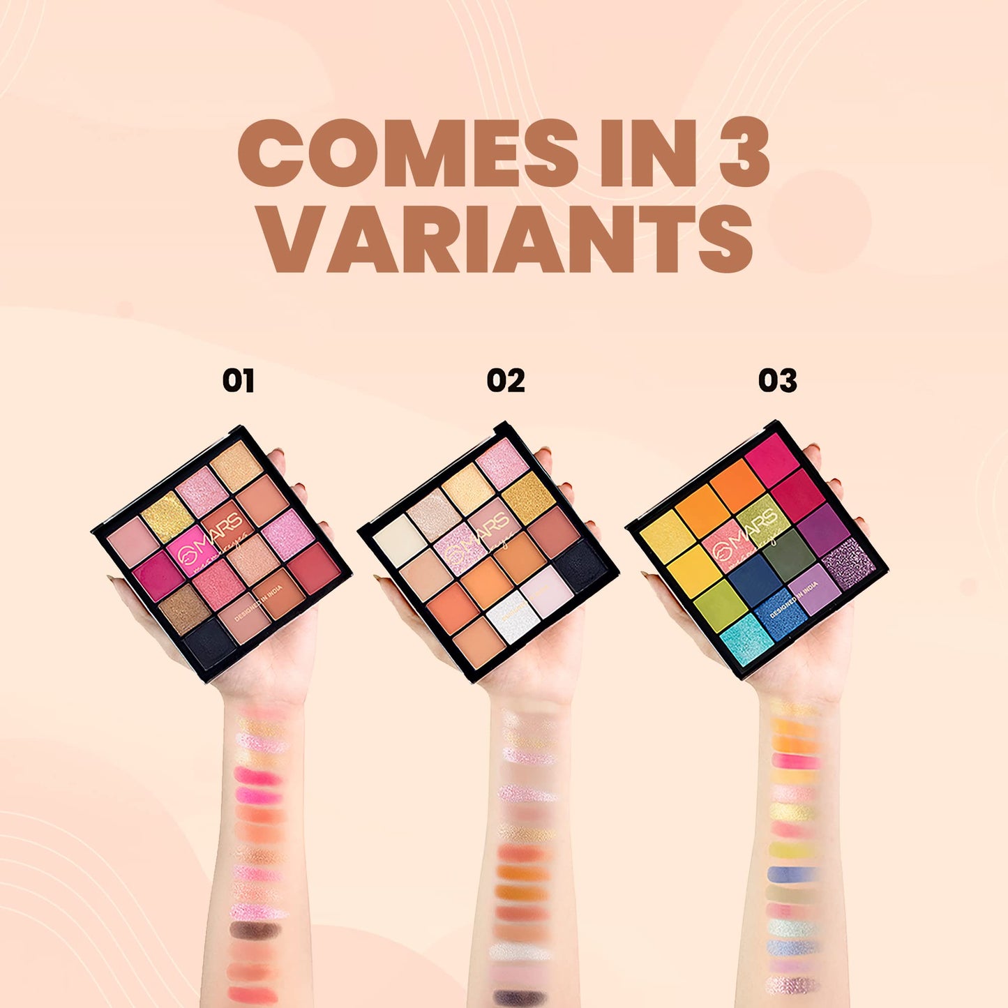 MARS Highly Pigmented Mesmereyes Smoky Eyes, 16-Color Eyeshadow Palette | Multicolor | Matte Finish | Shimmery Eye Shadow Palette | (20.8 G) (02-Multicolor)